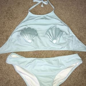 Victorias Secret PINK Light Blue Shell Bikini Swim